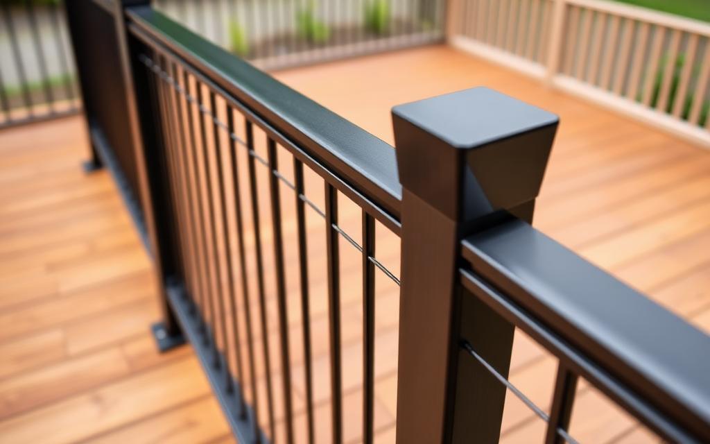 Crew repairing and installing a deck railing and stairs