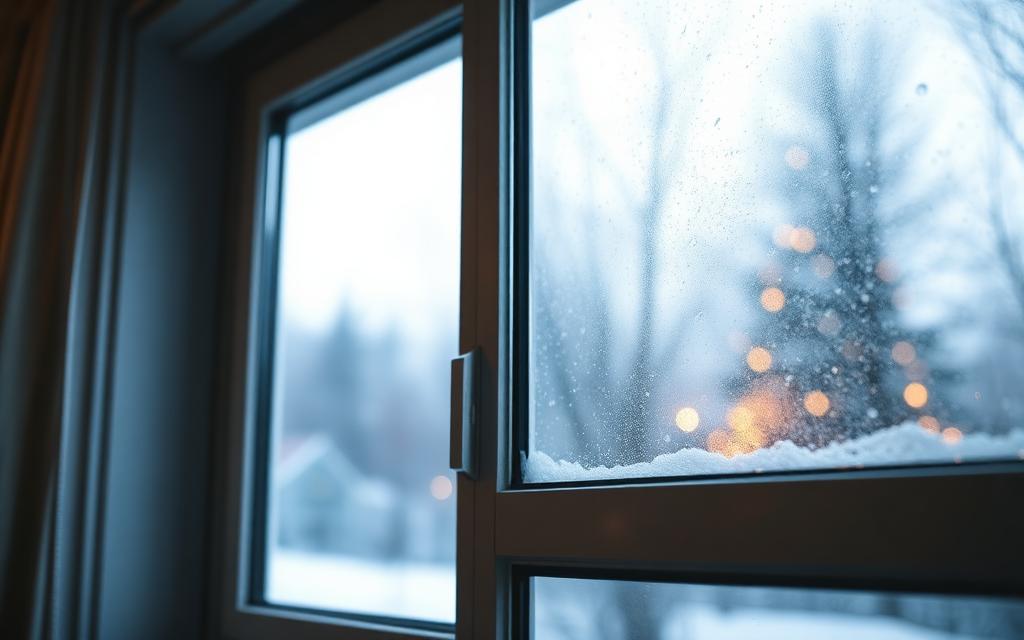 Close-up of energy-efficient Low-E glass window